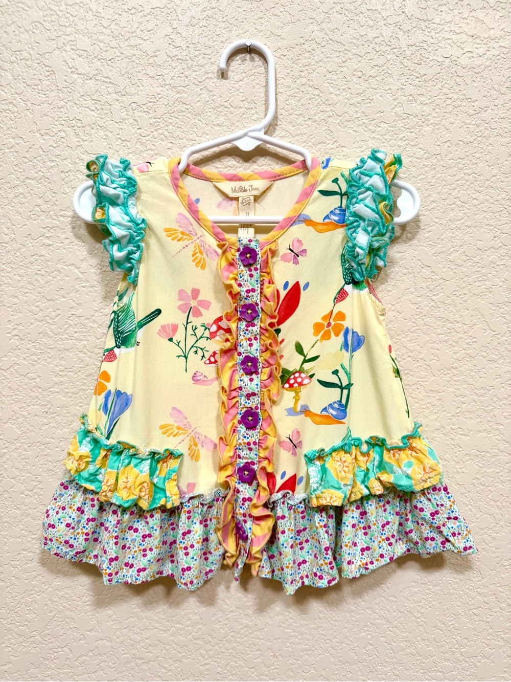 Matilda Jane Yellow Floral Ruffle Tiered Toddler Girls' Top